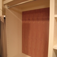 Aromatic cedar backs can be added to each cabinet, creating a moth-free environment for garments.